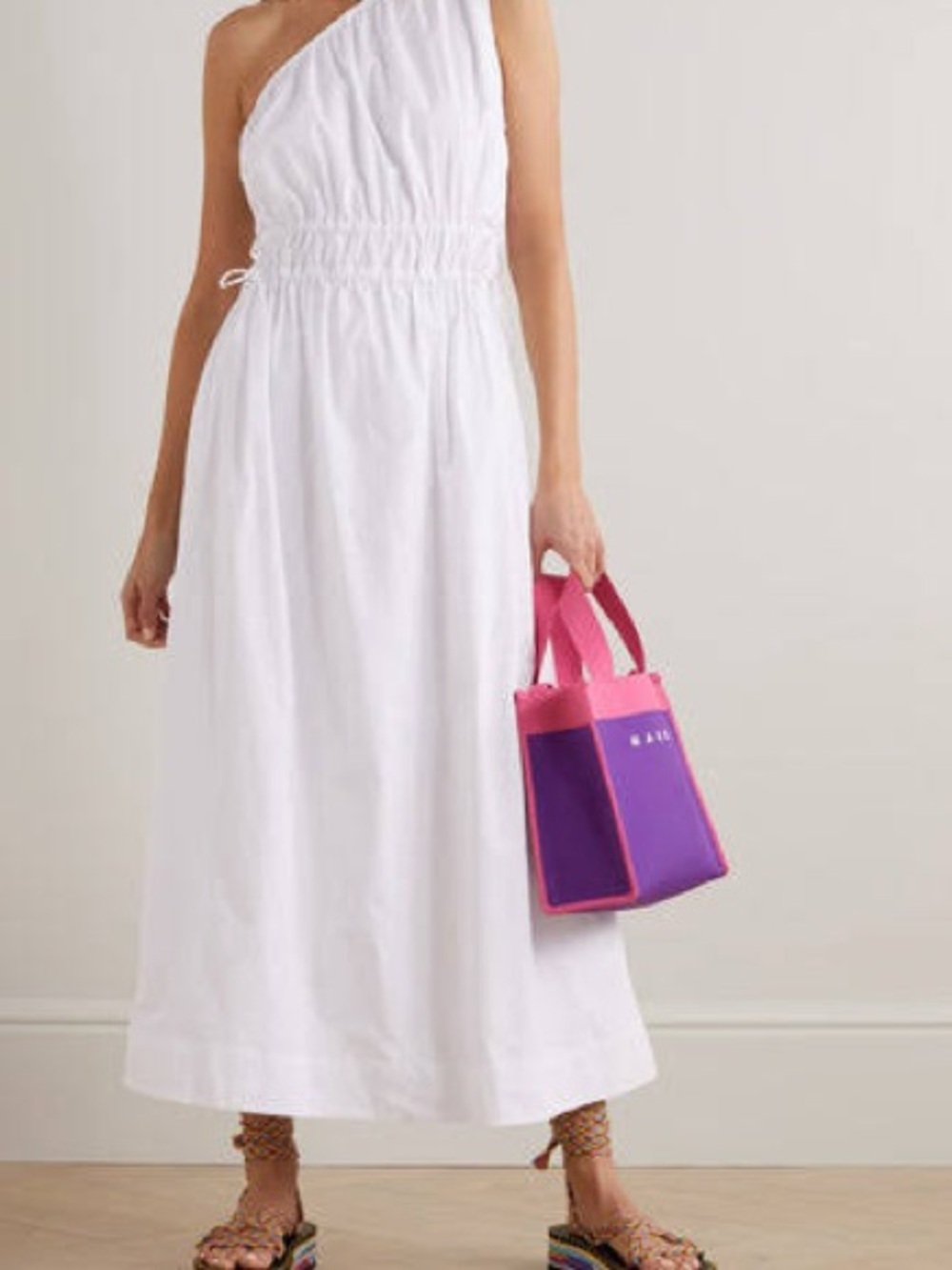 White One Shoulder Cotton dress - Faithfull the Brand